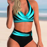 Alma | Conjunto de bikini con cuello halter y estampado
