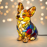 Corgi - Lámpara de vitral