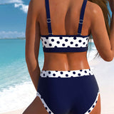Natalia | Bikini de cintura alta con rayas y diseño patchwork