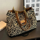 Leopardo - Bolso de Mano con Estampado de Leopardo