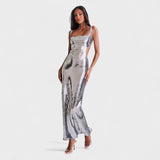 Brillo Plateado - Vestido de gala noche