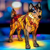Husky - Lámpara de vitral