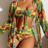 Paloma | Bikini con falda de flores
