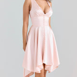 Élodie | Vestido Romance Suave Satén Brillante & Encaje Delicado