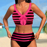 Martina | Bikini de rayas de cintura alta