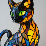 Gato Místico - Lámpara de Vitral