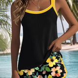 Aitana | Conjunto de Tankini de Dos Piezas Elegante