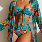 Paloma | Bikini con falda de flores