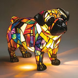 Pug - Lámpara de Vitral