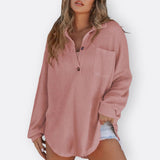 Inês - Blusa Túnica Ligera Escote en V con Botones