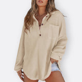 Inês - Blusa Túnica Ligera Escote en V con Botones