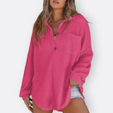 Inês - Blusa Túnica Ligera Escote en V con Botones