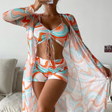 Gabriela | Conjunto de bikini de 3 piezas con estampado