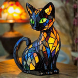 Gato Místico - Lámpara de Vitral