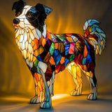 Border Collie - Lámpara de vitral