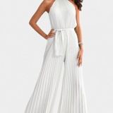 Patrizia | Mono Palazzo Plisado con Cuello Halter