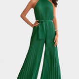Patrizia | Mono Palazzo Plisado con Cuello Halter