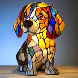 Cachorro - Lámpara de vitral