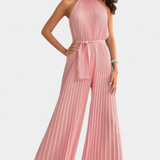 Patrizia | Mono Palazzo Plisado con Cuello Halter
