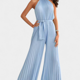 Patrizia | Mono Palazzo Plisado con Cuello Halter