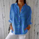 Clara - Blusa Rayada Azul Moderna