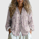 Mónica - Camisa Vintage con Estampado de Hojas