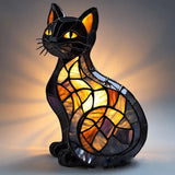 Gato Brilhante - Lámpara de Vitral