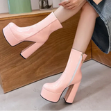 Carina - Botas con plataforma súper alta con encanto y confianza