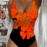 Elena | Elegante traje de baño de una pieza con estampado floral