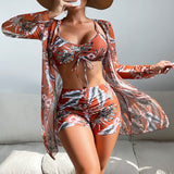 Gabriela | Conjunto de bikini de 3 piezas con estampado
