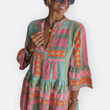 Madalena - Vestido Boho de Capas con Corte Fluido
