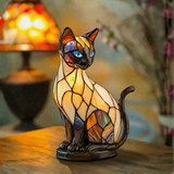 Gato Místico - Lámpara de Vitral