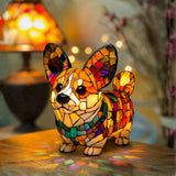 Corgi - Lámpara de vitral