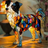 Border Collie - Lámpara de vitral