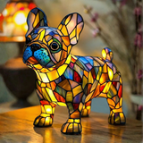 Bulldog Francés - Lámpara de Vitral