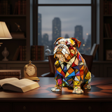 Bulldog - Lámpara de vitral